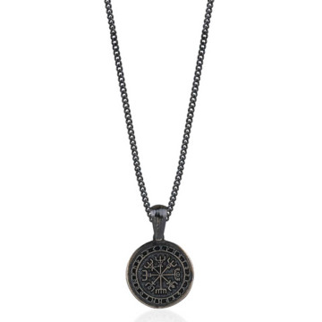 Viking Vegvisir Pusula Gümüş Kolye